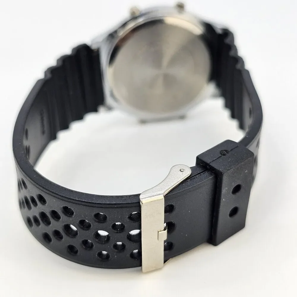 Men's‎ Digital Watch 38MM Black Plastic Band Straps New Battery